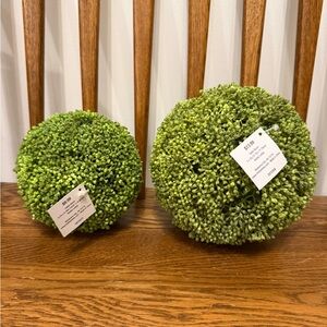 Set of 2 artificial green allium orb table decor 7x7 and 5.75x5.75